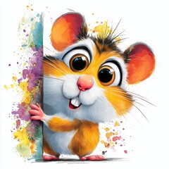 Fototapeta premium Animated Hamster Back to School A Whimsical Spin on Educational Fun