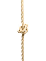 Rope noose with knot on white background