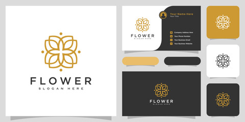 flower nature logo design template vector