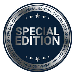 Label special edition, in silver premium luxury simple sticker design Vector Template Illustration.eps