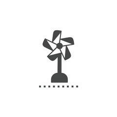 Black and white windmill vector illustration icon. Illustration for business. Vector template.