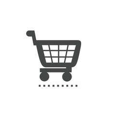 Black and white trolley vector illustration icon. Illustration for business. Vector template.