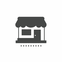 Black and white store vector illustration icon. Illustration for business. Vector template.