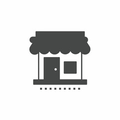 Black and white store vector illustration icon. Illustration for business. Vector template.