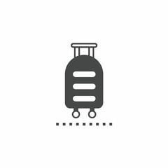 Black and white suitcase vector illustration icon. Illustration for business. Vector template.