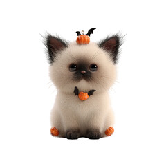 Adorable Halloween Kitten in Festive Attire