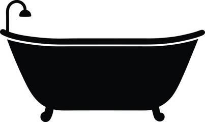 Bathtub Silhouette Vector Art Illustration