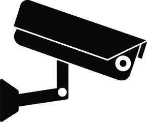 CCTV Camera Silhouette Vector Art Illustration