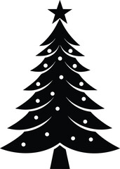 Christmas Tree Silhouette Vector Art Illustration