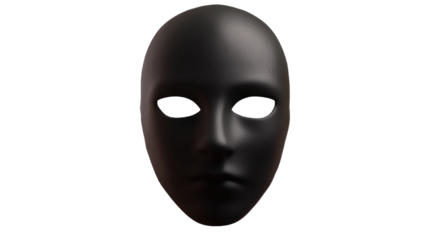 criminal face mask hidden face on white background