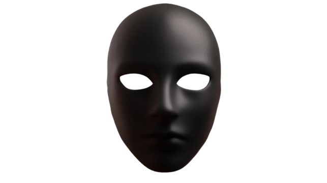 criminal face mask hidden face on white background