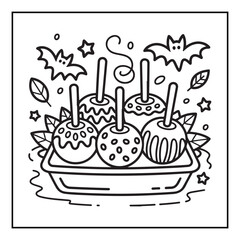 Bold and Easy Cozy Halloween Coloring Pages, Line Art, Vector Illustration, Black and White, Halloween, Coloring Pages, Coloring Book, 8.5x8.5