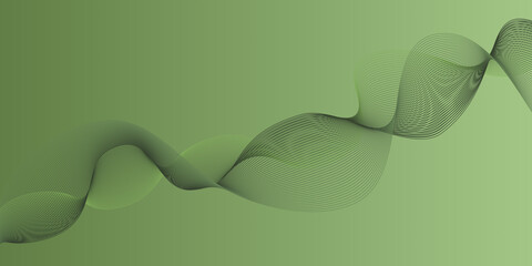 abstract wave lines on green background, abstract background for wallpaper or business card