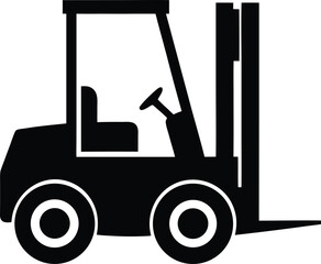 Forklift Silhouette Vector Art Illustration