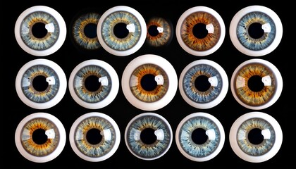 Various eye colors close up
