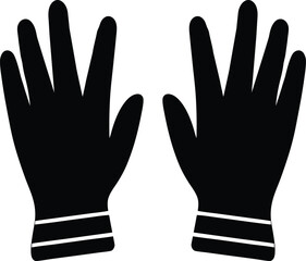Gloves Silhouette Vector Art Illustration