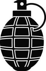 Grenade Silhouette Vector Art Illustration