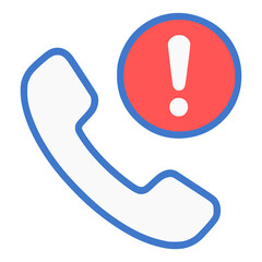 emergency call warning danger flat color vector illustration template design