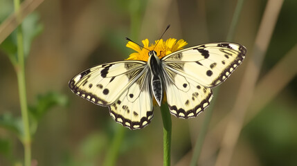 Obraz premium Iphiclides podalirius; scarce swallowtail butterfly in rural Tuscany