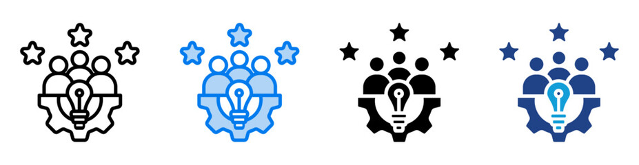 Talent management icon set multiple style collection