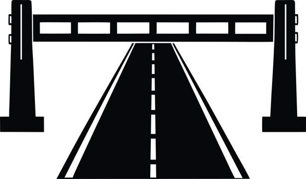 Highway Barrier Silhouette Vector Art Illustration