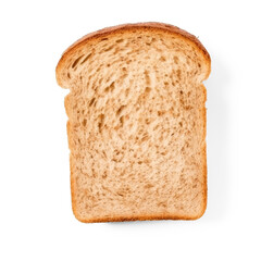 A slice of brown bread against a transparent background