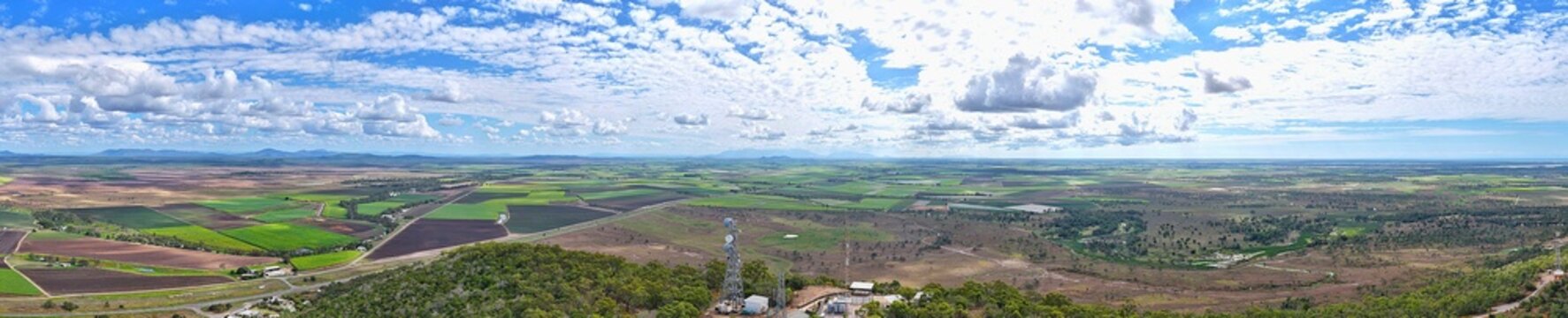 Aerial high definition panarama of Mt Inkerman Queensland, Australia