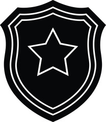 Obraz premium Police Badge Silhouette Vector Art Illustration