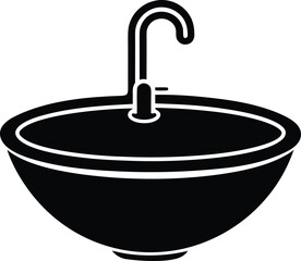 Sink Silhouette Vector Art Illustration