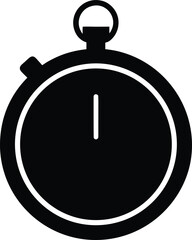 Stopwatch Silhouette Vector Art Illustration