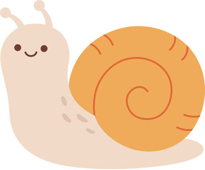 Cute Snail Slowly Crawling