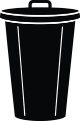 Street Dustbin Silhouette Vector Art Illustration