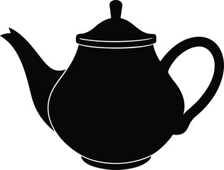 Teapot Silhouette Vector Art Illustration