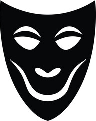 Theater Mask Silhouette Vector Art Illustration