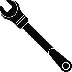 Torque Wrench Silhouette Vector Art Illustration