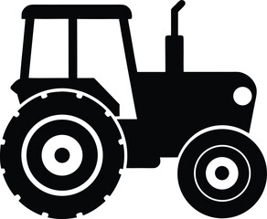 Tractor Silhouette Vector Art Illustration