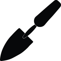 Trowel Silhouette Vector Art Illustration