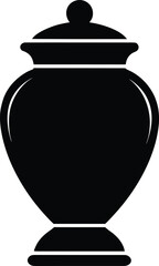 Urn Silhouette Vector Art Illustration