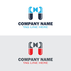 M Letter Logo with Capsule and Pill Style Modern Medical Branding Design