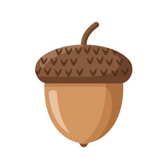 Colorful Illustration of a Single Acorn