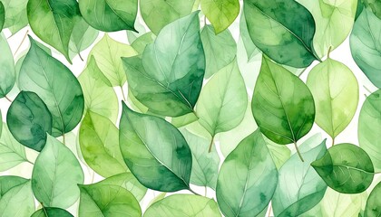 Vibrant green leaves pattern