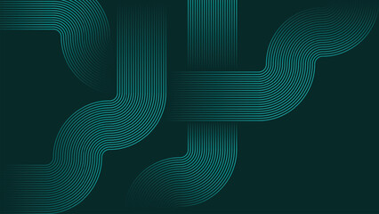 abstract green lines digital geometric elements modern shiny vector background dark green stripes curve luxury for business EPS 10