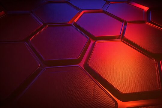Hexagonal grid with vibrant color gradients