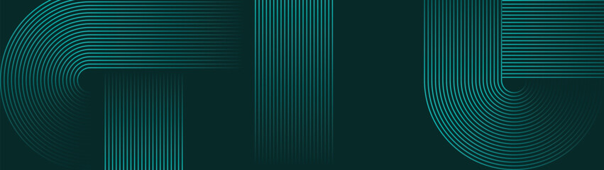 Web banner abstract green lines digital geometric elements modern shiny vector background dark green stripes curve luxury For business EPS 10