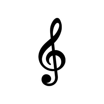 A simple, elegant black treble clef symbol.