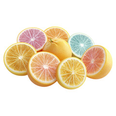 Fototapeta premium Citrus mosaic of fruit slice concept. A vibrant assortment of fresh citrus fruits displayed beautifully.