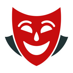 Theatre masks vector icon on white background.