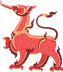 Thailand Art Red Hemaraj Vector
