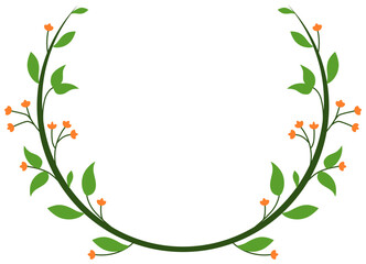 leaves frame with flower