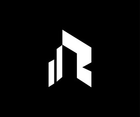  letter R building modern bold logo